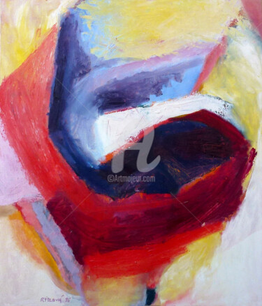 Painting titled "Peinture Abstraite…" by Lucie Rydlova, Original Artwork, Oil