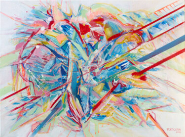 Painting titled "Peinture abstraite…" by Lucie Rydlova, Original Artwork, Acrylic