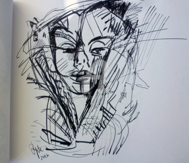 Drawing titled "Dessin Sketch / Dan…" by Lucie Rydlova, Original Artwork, Other