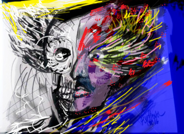 Digitale Kunst mit dem Titel "Dessin Sketch / On…" von Lucie Rydlova, Original-Kunstwerk, Digitale Malerei