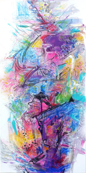 Malerei mit dem Titel "Galaxy- souffle cos…" von Lucie Rydlova, Original-Kunstwerk, Acryl