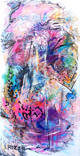Malerei mit dem Titel "Galaxy- souffle cos…" von Lucie Rydlova, Original-Kunstwerk, Acryl