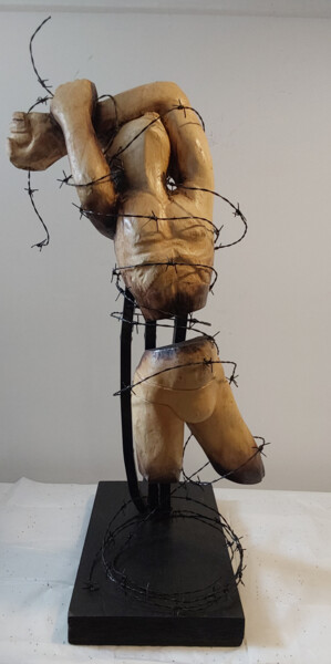 Sculptuur getiteld "Résilience" door Lucien-Carol Proulx, Origineel Kunstwerk, Hout