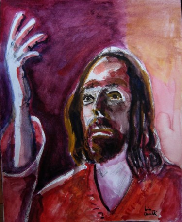 Painting titled "LE SERMON DU PREDIC…" by Lucien Chiaselotti, Original Artwork, Watercolor