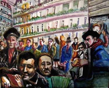 Peinture intitulée "PARIS.Les grands bo…" par Lucien Chiaselotti, Œuvre d'art originale, Aquarelle