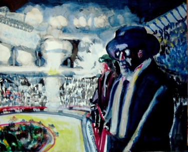 Painting titled "SPECTATEURS ATTENTI…" by Lucien Chiaselotti, Original Artwork, Watercolor