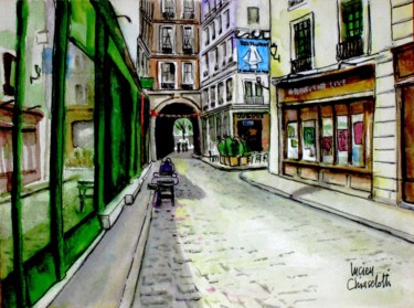Peinture intitulée "PARIS. Quartier de…" par Lucien Chiaselotti, Œuvre d'art originale, Aquarelle