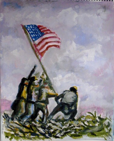 Painting titled ""GOD BLESS AMERICA"…" by Lucien Chiaselotti, Original Artwork, Watercolor