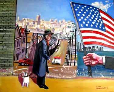 Painting titled "GOD BLESS AMERICA !" by Lucien Chiaselotti, Original Artwork, Oil
