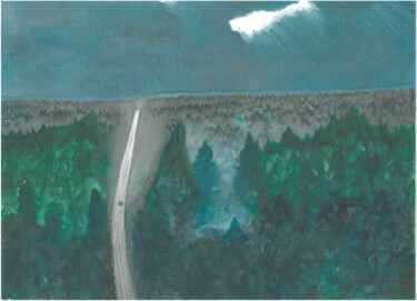 Pittura intitolato "À travers les forêts" da Lucien Fabre, Opera d'arte originale, Acrilico Montato su Cartone