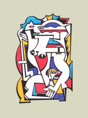 Zeichnungen mit dem Titel "Andrographie N° 221…" von Lucien Ségura, Original-Kunstwerk, Marker