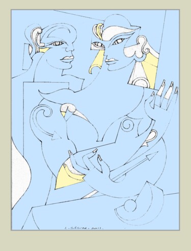 Dessin intitulée "Toile de Stars N° 3…" par Lucien Ségura, Œuvre d'art originale, Graphite