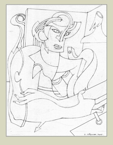 Drawing titled "Toile de Stars N° 5…" by Lucien Ségura, Original Artwork, Graphite