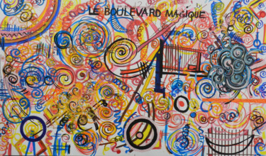 Peinture intitulée "le boulevard magique" par Lucien Adami, Œuvre d'art originale, Acrylique