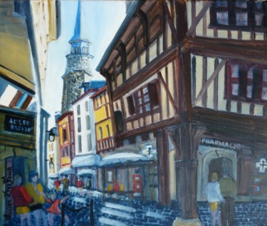 Painting titled "L13. Rue Bretonne" by Lucien Dufour, Original Artwork