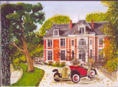 Peinture intitulée "D7 - Château de Lal…" par Lucien Dufour, Œuvre d'art originale