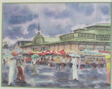 Painting titled "H9 - Marché Marcadi…" by Lucien Dufour, Original Artwork