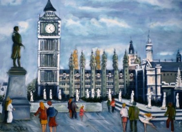 Painting titled "I13. BIG BEN à Lond…" by Lucien Dufour, Original Artwork, Oil