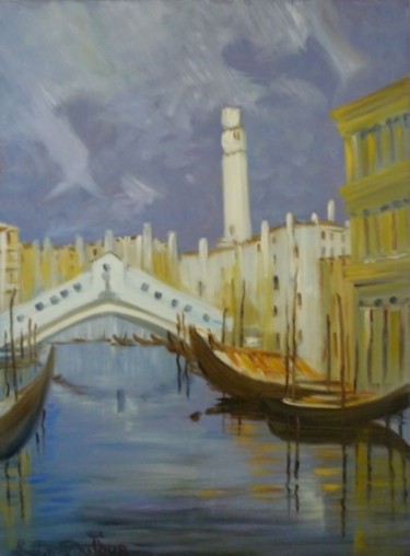 Pittura intitolato "B37. Rialto à Venise" da Lucien Dufour, Opera d'arte originale, Olio