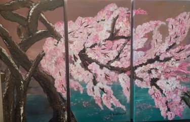 Peinture intitulée "Schery's sakura" par Lucienne Schoelchery, Œuvre d'art originale, Acrylique