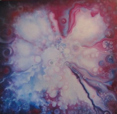 Painting titled "purple dream" by Lucienne Van Sande, Original Artwork, Oil