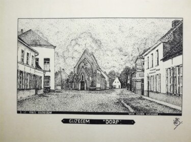 Zeichnungen mit dem Titel "gijzegem-dorp-pente…" von Lucienne Van Sande, Original-Kunstwerk