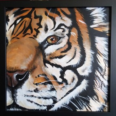 Painting titled "1/2 tigre" by Lucie Theroux, Original Artwork, Acrylic
