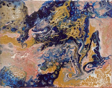 Peinture intitulée "Marble sky" par Lucile Cherdo, Œuvre d'art originale, Acrylique Monté sur Carton