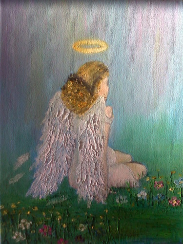 Картина под названием "Angel - painted by…" - Luciné Karyan, Подлинное произведение искусства, Масло