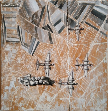 Schilderij getiteld "Douglas A-20" door Lucio Forte, Origineel Kunstwerk, Olie