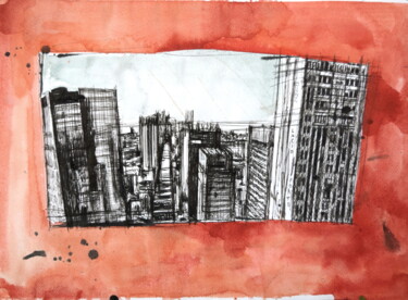 Painting titled "Park Avenue" by Lucio Forte, Original Artwork, Ink
