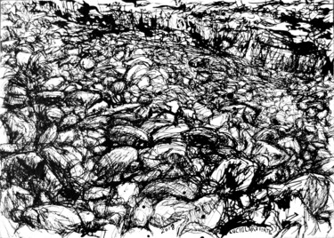 "Adda River" başlıklı Tablo Lucio Forte tarafından, Orijinal sanat, Mürekkep