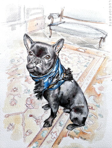 Painting titled "Lapo" by Lucio Forte, Original Artwork, Watercolor