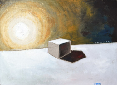 Painting titled "Cube 24" by Lucio Forte, Original Artwork, Oil