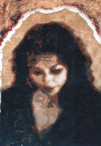 Painting titled "Come una Madonna" by Lucio Greco, Original Artwork