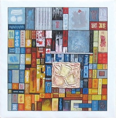 Картина под названием "Quadrato nel quadra…" - Bos, Подлинное произведение искусства
