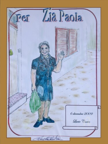 Disegno intitolato "Zia Paola" da L.C., Opera d'arte originale, Matite colorate