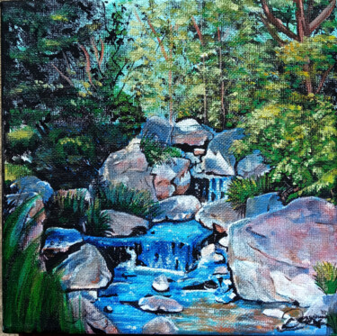 Petit coin de nature à Tokyo Peinture intitulée "Petit coin de natur…" par Lucky Heza, Œuvre d'art originale, Acrylique