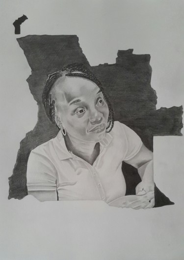 Drawing titled "Mãe (Angola)" by Lucky Pemba, Original Artwork, Graphite