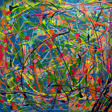 Картина под названием "RETOUR AUX SOURCES 6" - Lucky, Подлинное произведение искусства, Акрил Установлен на Деревянная рама…