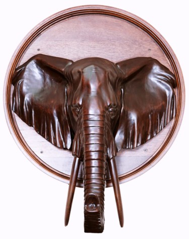 Скульптура под названием "Elephant Socrates ,…" - Николай Nikolay Шенигин Shenigin, Подлинное произведение искусства, Дерево