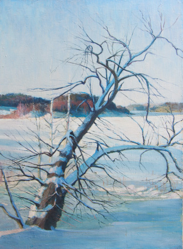 Картина под названием "Зима.Winter." - Николай Nikolay Шенигин Shenigin, Подлинное произведение искусства, Масло