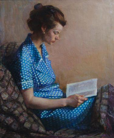 Картина под названием "Портрет жены.Portra…" - Николай Nikolay Шенигин Shenigin, Подлинное произведение искусства, Масло