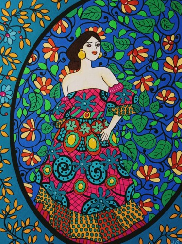 Pintura intitulada "La Gitane" por Lucrezia Solena, Obras de arte originais, Guache