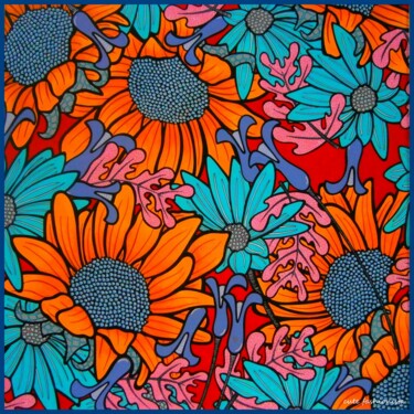 Arts numériques intitulée "Sunflowers" par Lucrezia Solena, Œuvre d'art originale, Gouache