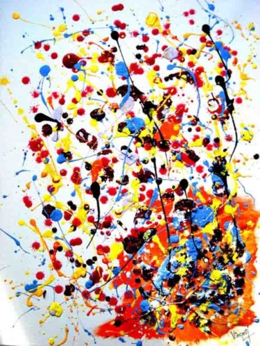 Peinture intitulée "Confetti" par Luc Vincenti, Œuvre d'art originale, Huile