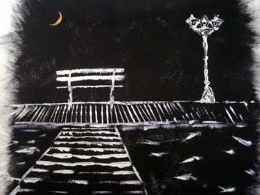 Photographie intitulée "Banc de Nuit" par Luc Vincenti, Œuvre d'art originale, Autre