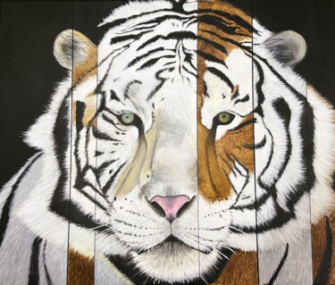 Malerei mit dem Titel "Tigres" von Lucy Hasovic, Original-Kunstwerk, Acryl