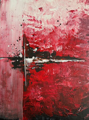 Schilderij getiteld "Ecarlate" door Lucy Hasovic, Origineel Kunstwerk, Acryl