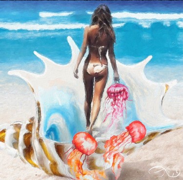 Malerei mit dem Titel "The birth of Venus" von Lucy Klimenko, Original-Kunstwerk, Acryl